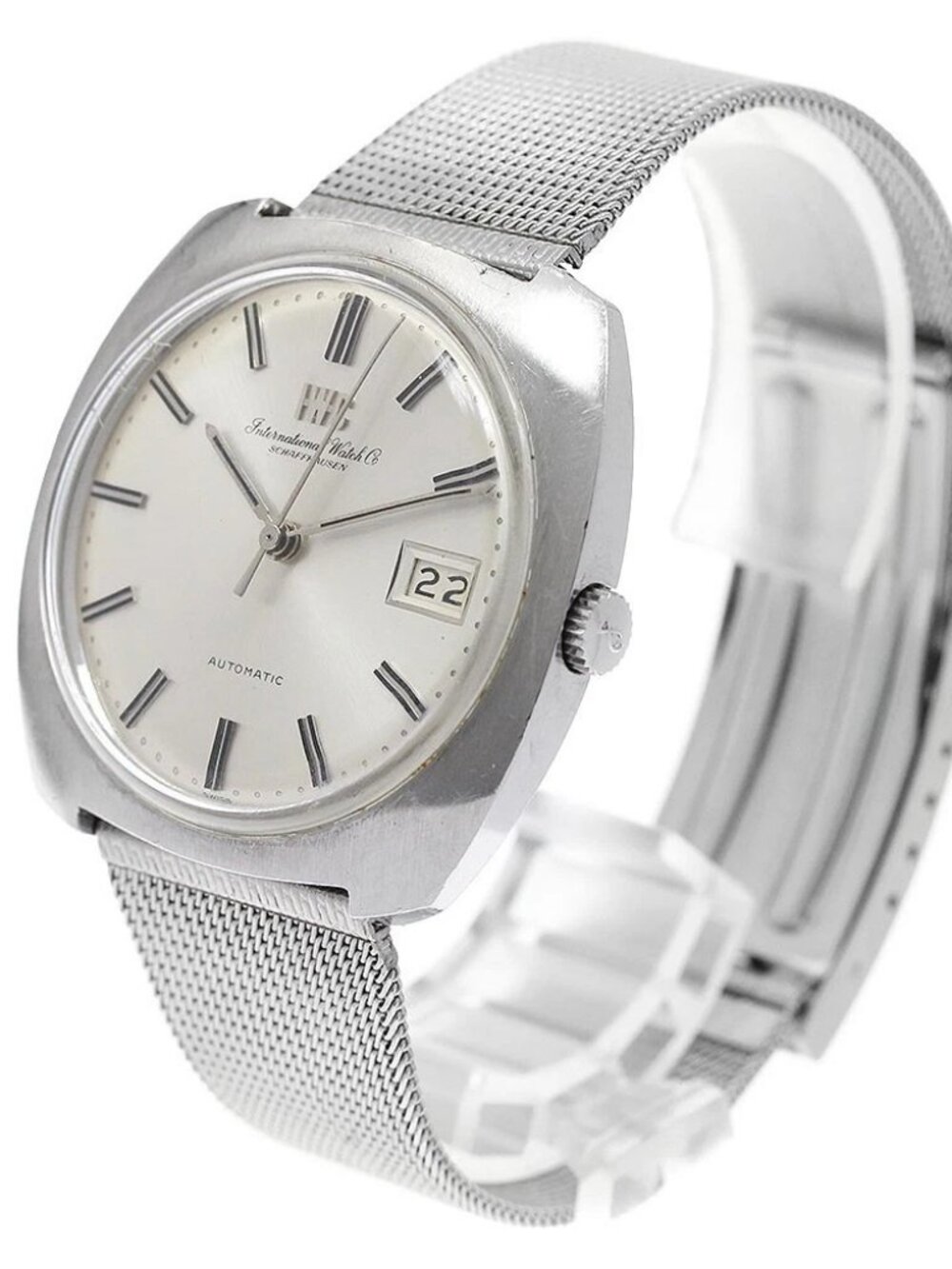 IWC SCHAFFHAUSEN Date 36MM Vintage Silver Dial Automatic Men's Watch_972441